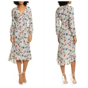 Ba&sh Paloma Floral Midi Dress Long Sleeve 0750